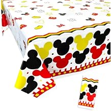 Bear Head Tablecloth Birthday Party Supplies Disposable Plastic Bear Table Cover for Theme Party Decorations, 87X52in