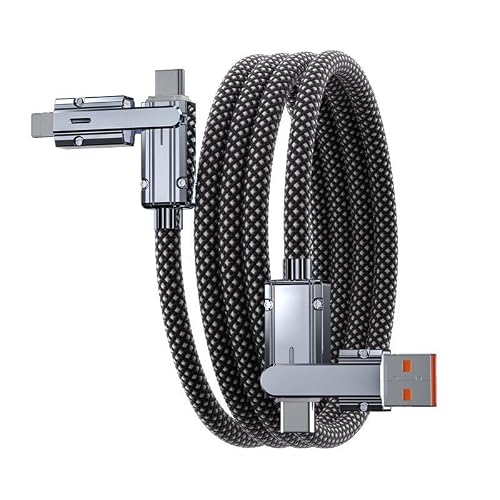 4 in 1 Charging Cable Type-C to Type-C USB Lightning End Mesh 120W Charging Cable Metal End