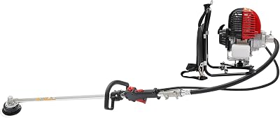 Backpack Brush Cutter Tiller, 4 Stroke Backpack Gas Power Grass Hedge Trimmer 750W Air-Cooling 2 in1 Tiller Lawn Mower, Weed Wacker for Lawn Mowing and Irrigation of Garden