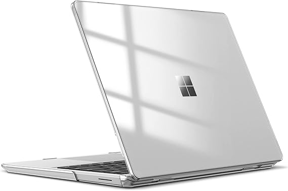 Fintie Case for 12.4 Inch Microsoft Surface Laptop Go 3/2/1 (2023/2022/2020) Model: 2013 1943 - Protective Snap On Hard Shell Cover, Crystal Clear