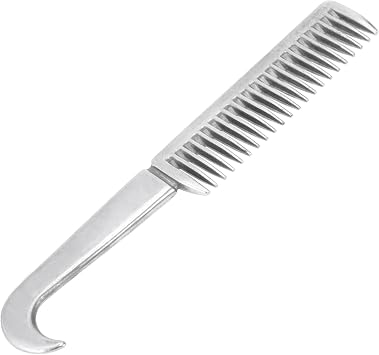 Aluminum Alloy Horse Tail Pulling Comb Solid and Durable Grooming Tool for Manes and Tails, Thickened Tooth, Horse Grooming Comb, Pet Dogs Cats, Aluminum Alloy, 3.5IN (6.5in)