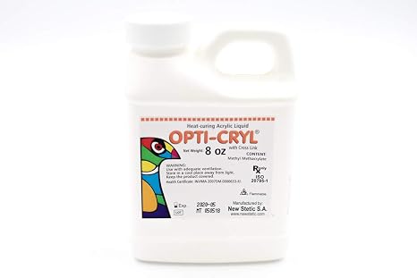 Opticryl Dental - Heat Cure Monomer Only 8oz (Acrylic Resin Liquid) veracryl - This product can only be shipped by ground transportation- it cannot be shipped by air. Intern 100249 Us Dental Depot