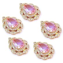 Teardrop Beads Zirconia Glass Crystal Waterdrop Charms Gold Plated Brass for Jewelry Making Bracelet Necklace Earring Pendant Craft Supplies DIY Accessories