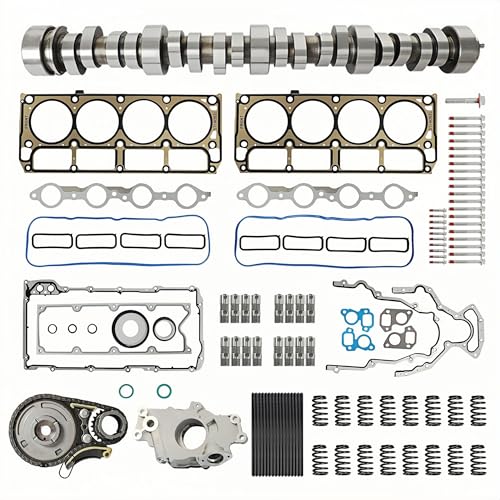 E1840P Sloppy Stage 2 Camshaft Lifter Kit wTiming Chain Kit | 7.400 Pushrod | Spring | Head Gasket Bolt Set | Oil Pump Fit For Chevy GMC 4.8 5.3 5.7 6.0 6.2 LS1 LS2 LS6 LQ4 LQ9 LM7 GEN 4 2007-2013