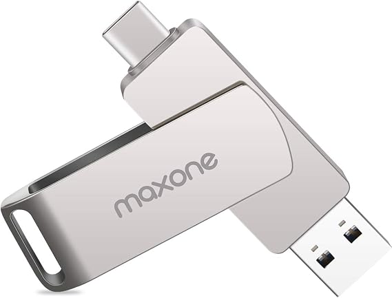Maxone 128GB Flash Drive USB Type C Both 3.1 Tech - 2 in 1 Dual Drive Memory Stick High Speed OTG Compatible for Android Smartphone Computer, Mac Book, Chromebook