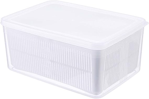 Food Storage Containers with Lids, Refrigerator Storage Case, Vegetable Drainer, Storage Container, Drainer, Storage Pack, Colander, Storage Box, Large Capacity, Vegetables, Fruits Storage,