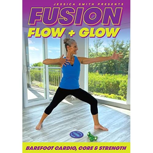 Fusion Flow and Glow DVD: Barre, Pilates, Yoga, Toning, Abs Gliding Discs Workouts with Jessica Smith