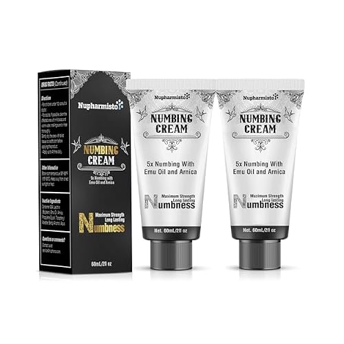 2 Pack Numbing Cream Maximum Strength: Long Lasting Extra Relief with Menthol Arnica and Emu Oil 2 x 60ml
