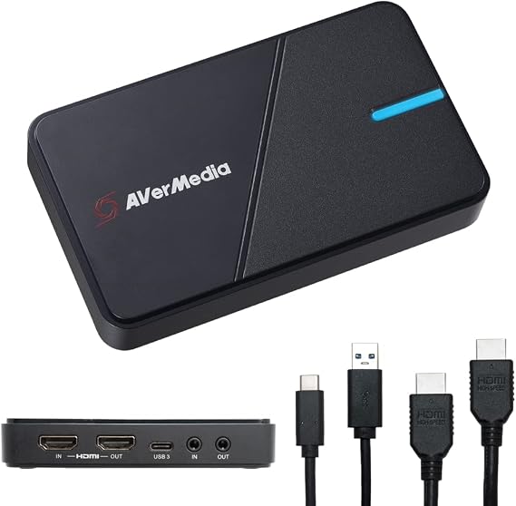AVerMedia HDMI Capture Card- Gaming, Video Streaming, 4K Capture Card for PS5, Xbox Series X/S, Xbox One, PS4, Nintendo Switch, Windows 11 / Mac Os12, HDR & VRR Support - GC551G2 Live Gamer Extreme 3