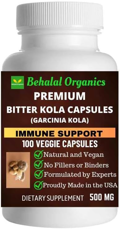 Bitter Kola Supplement Capsules, 100 Count, 500mg Each, Quick Release Formula