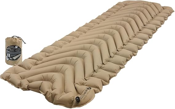 Klymit Insulated Static V Inflatable Sleeping Pad | Comfortable, Lightweight, Easy to Inflate, Portable Air Bed Mattress for Camping, Backpacking and Hiking, Recon