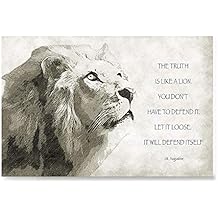 Ezposterprints - Most Popular Lion Theme Quote Posters - Power Strength Brave Beast Motivational Quotes Poster Printing - Wall Art Print for Home Office - The-Truth - 18X12 Inches