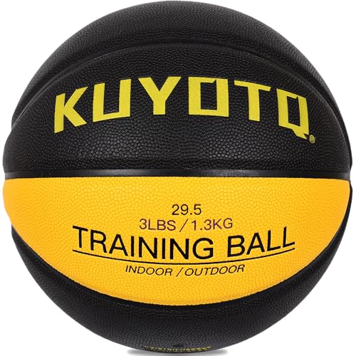 KUYOTQ 3LBS3.3LBS2.2LBS Weighted Heavy Training Basketball 29.528.5 in and Outdoor Improving Handling Dribbling Passing Rebounding Skill Composite Size 76 Weighted Training Basketball Equipment