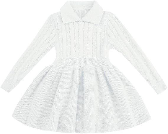 FKKFYY Solid Sweater Dresses for Girls