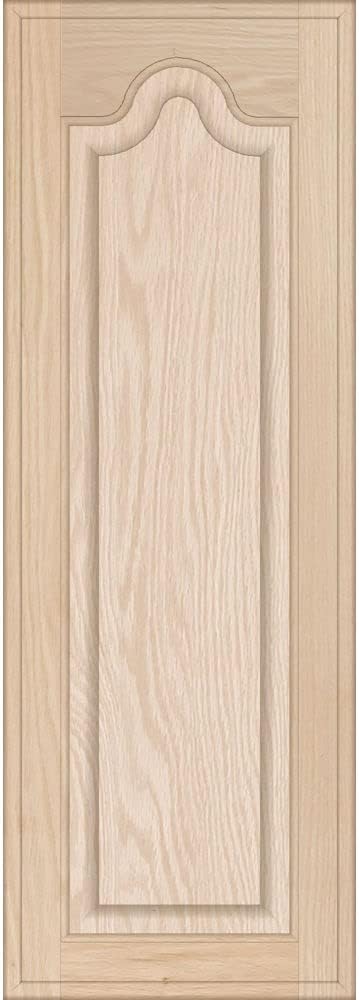 Kendor Unfinished Oak Arch Top Raised Panel Cabinet Door, 34H x 12W