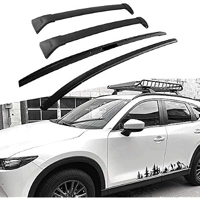 4PCS Car Roof Rack Cross Bars fit for Mazda CX-5 2017 2018 2019 2020 2021 2022 Side Rails Aluminum Cross Bar Replacement for Rooftop Cargo Carrier Bag Luggage Kayak Canoe Bike Snowboard Skiboard