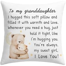 to My Granddaughter Throw Pillow Cover, Granddaughter Gifts from Grandma Grandparents, 18 x 18 Inch Soft Cushion Case Christmas Birthday Gifts for Girls, I Love You