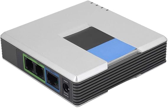 VoIP Gateway Internet Telephone 2 Ports Adapter SIP RJ45 Cable for PAP2T (EU Plug)