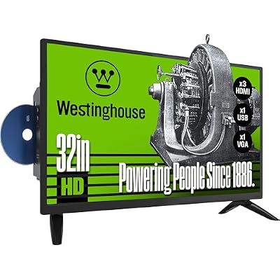 Westinghouse 32 Inch TV with DVD Player Built in, HD LED Small Flat Screen Non-Smart Television DVD Combo, RV Camper, Works with Fire Stick, Roku, Apple TV, TiVo, Xumo, and Streaming Devices.