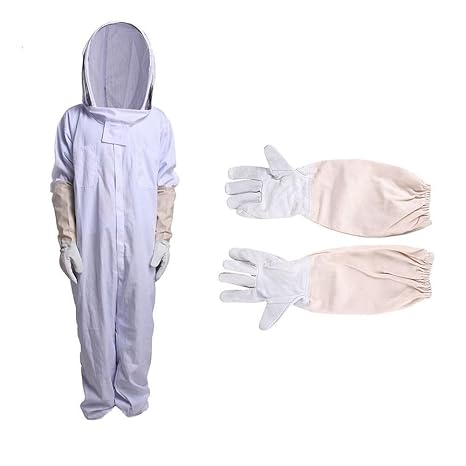 Beekeeper Professional Jumpsuit Suit Beekeeping Space Suit with Self Supporting Veil for Bee Keepers Include Protective Gloves