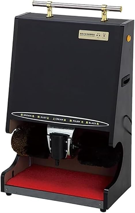 Electric Shoe Shine Machine with Handle , Fully Automatic Shoe Polisher, Household Electric Shoe Brush Machine, Hotel Stainless Automatic Machine for Boots Cleaning/Polishing(Black)