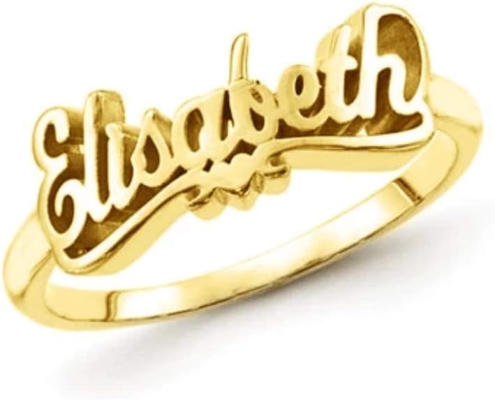 Personalized Name Ring - Solid 925 Sterling Silver/ 10K /14K /18K /24K Gold Custom Name Jewelry for Men or Women