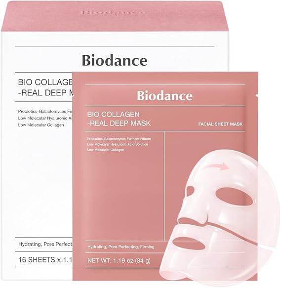 BIODANCE Bio-Collagen Hydrogel Overnight Face Mask. 16 PCs | [Bundle Package-16 Collagen Masks] - Pore Minimizing and Elasticity Improvement | Korean Face Mask for Glass Skin