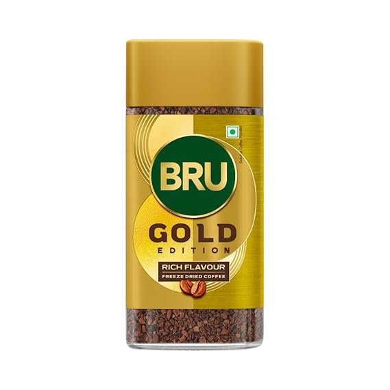 Bru Gold | Premium Freeze Dried Instant Coffee | Medium Roast Robusta & Arabica Blend | 100g