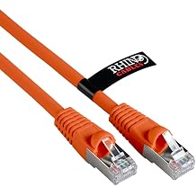 rhinocables CAT 6a Ethernet Cable | 10Gbps S/FT High-Speed & Large Bandwidth Data Transfer | Reliable LAN Network RJ45 Cable | Wi-Fi Broadband Cable for Seamless Gaming & Streaming (1m, Orange)