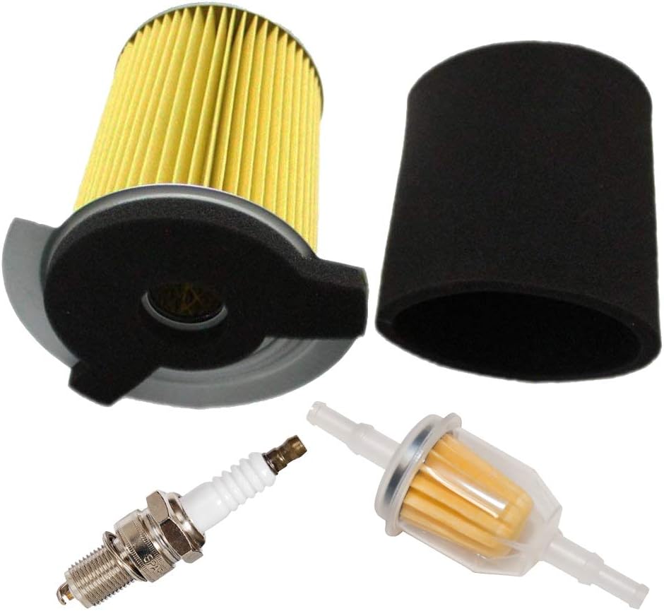 HIFROM Air Filter Pre-Filter with Spark Plug Fuel Filter Tune Up kit Replacement forYamaha G1 2 Cycle 1978-1989 Gas Golf Cart and G14 4 Cycle 1995-1996 Gas Golf Cart Replace J10-14417-00 JF7-14450-01