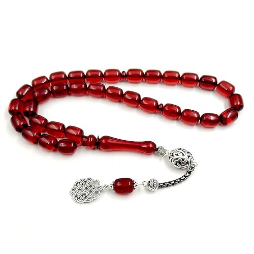 ALBASHAN Tasbih Red Resin 10x13mm Misbaha Turkish Design Muslim Accessories Islamic Bracelet Eid Gift