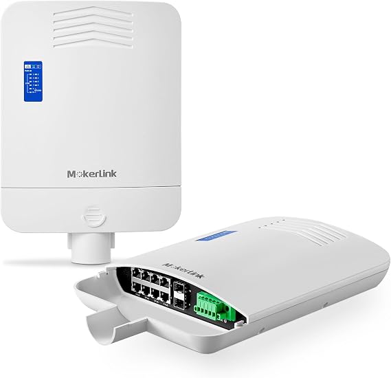 MokerLink Outdoor 10 Port Gigabit PoE Switch, 8 Gigabit PoE, 2 Gigabit SFP, 96W IEEE802.3af/at, IP65 Weatherproof Plug & Play Network Switch