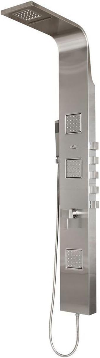 Pulse 1034 Waimea Shower Spa with Brushed Stainless Steel and Chrome Hardware, Brushed Stainless Steel/Chrome