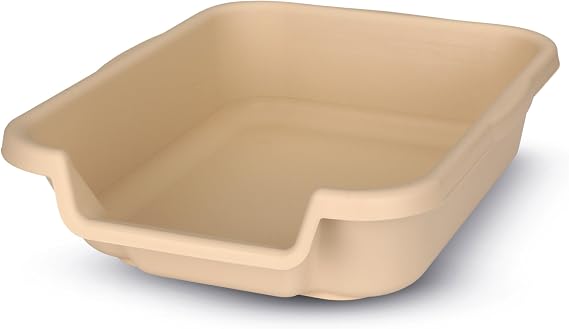 KittyGoHere Senior Cat Litter Box, Small Litter pan, Open Top Low Entrance Kitty Litter Box, Lightweight Low Entry Litters Box, Durable, Made in USA (Beach Sand)