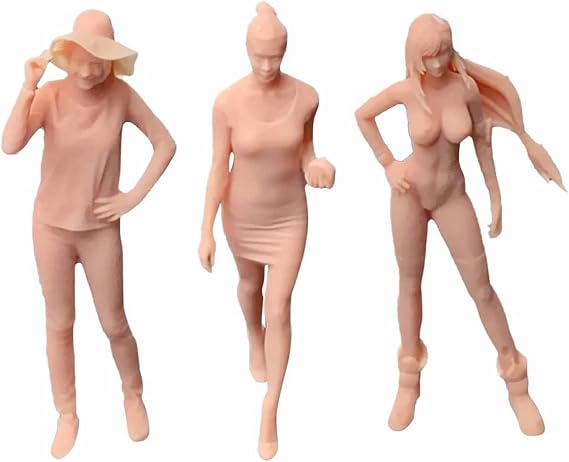 (3 Pcs 1/64 Figure Sexy Supermodel Miniature Walk The Catwalk Women Model GK Need to Be Colored By Yourself