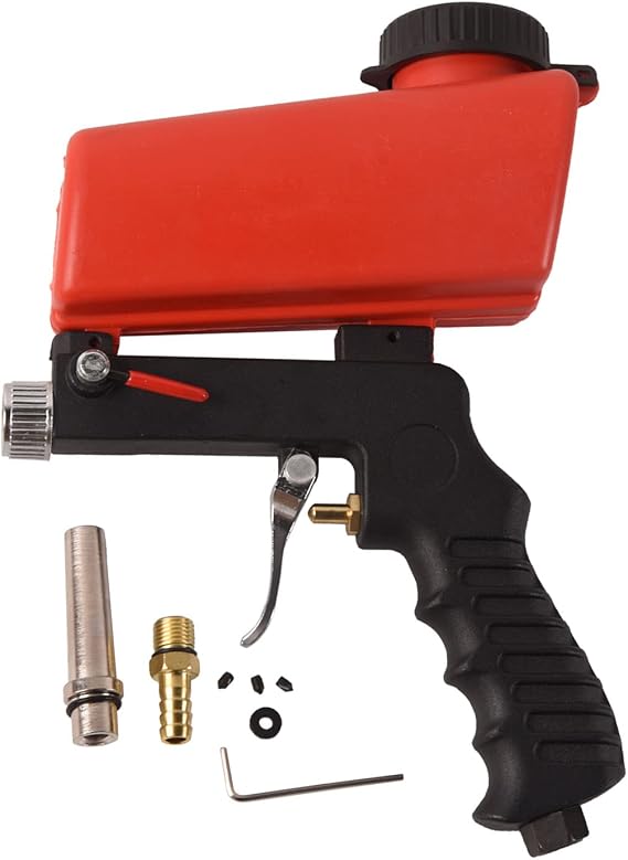 Doppy Air Sandblasting Gun, 1/4" Sandblasting Gun Spray Tool,Sandblaster Gun Gravity, Nozzle Diameter 11MM, for Air Compressor,Remove Paint, Stains, Rust & Clean Surfaces