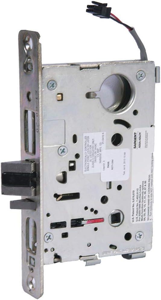 Sargent 8200 Series Satin Chrome Plated Electromechanical Fail Safe Mortise Lock, 24 Volts (Pack of 1)
