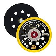 Dura-Gold Pro Series 5" Hook & Loop DA Backing Plate Pad, 9 (8 + 1) Hole Pattern Dustless - Low Profile Vented Edge, Dual-Action Random Orbital Sanding Pad, Sander Polisher Auto Woodworking Sandpaper