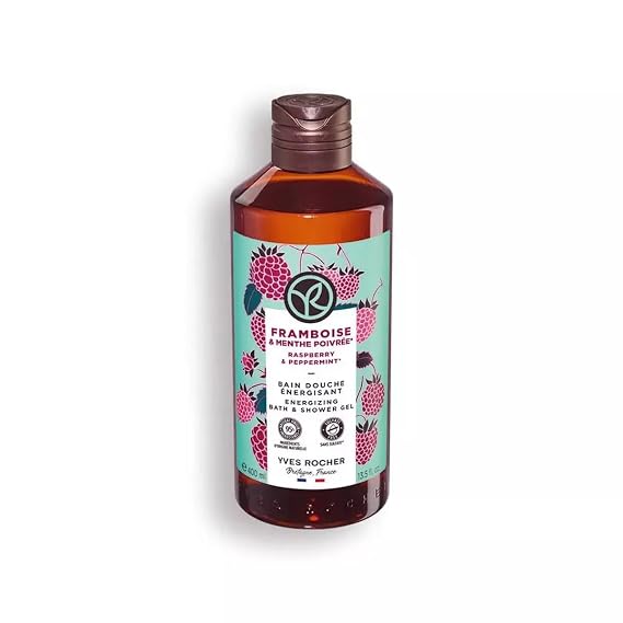 Yves Rocher Raspberry and Pepermint Nourishing Shower Gel Bath & Body Routine Women Men Day Care 200 ml./6.7fl.oz.