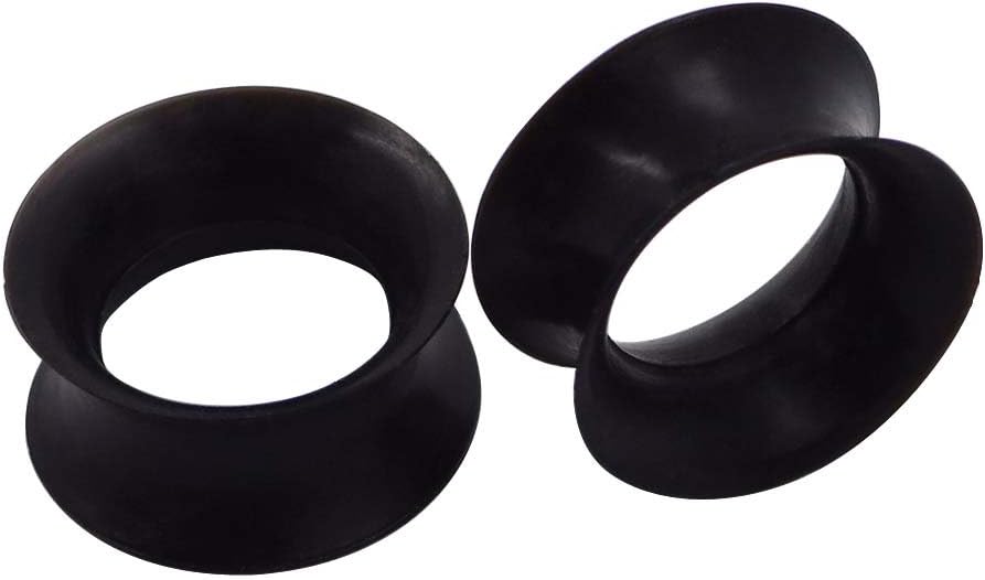 Stuppendux 2 PCS Silicone Ear Tunnels Plugs - Double Flared Flexible Ear Gauges for Stretching Unisex Body Piercing Jewelry