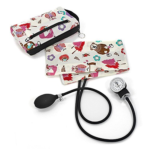 Prestige Medical 882-WAC Adult Premium Aneroid Sphygmomanometer with Matching Carry Case, Woodsy Animals Cream
