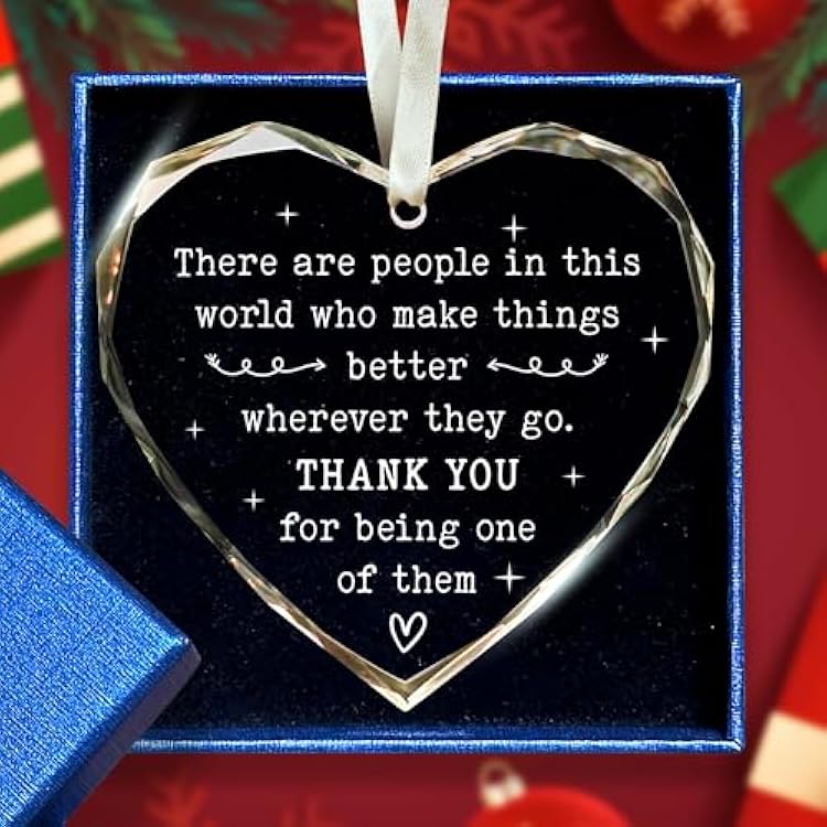 Thank You Gifts for Women, Boss, Coworkers, Manager, Mentor, Mom, Friends, BFF, Men - Teacher, Nurse, Employee Appreciation Gifts - Glass Ornament