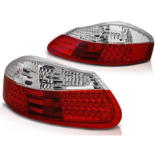 LED Rear Lights Compatible with Porsche Boxster 1996 1997 1998 1999 2000 2001 2002 2003 2004 RS-937 1 Pair Driver And Passenger Side Complete Set Tail Light Assembly Tail Lamp Red White