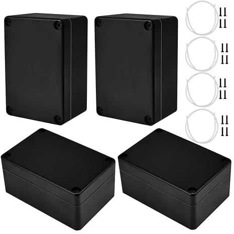 ADERTOS 4 PCS IP65 Waterproof Junction Boxes External Electrical Junction Box Outdoor Cable Connection Junction Box Plastic Project Junction Boxes Enclosure for Electronics Case - 100x68x50mm/Black | External, Outdoor Cable Connection Junction Box, Plastic Project Junction Boxes Enclosure, Electronics Case,100x68x50mm,Black