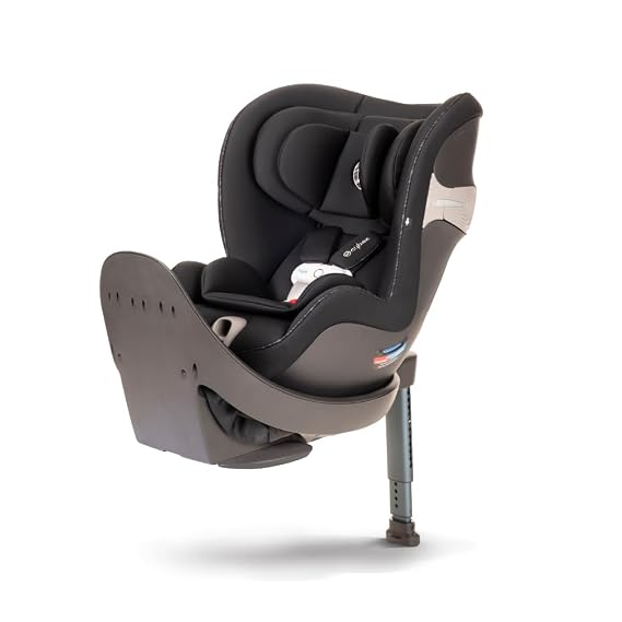 Cybex Sirona S with Convertible Car Seat, 360 Rotating Seat, Rear-Facing or Forward-Facing Car Seat, Easy Installation, SensorSafe Chest Clip, Instant Safety Alerts, Urban Black