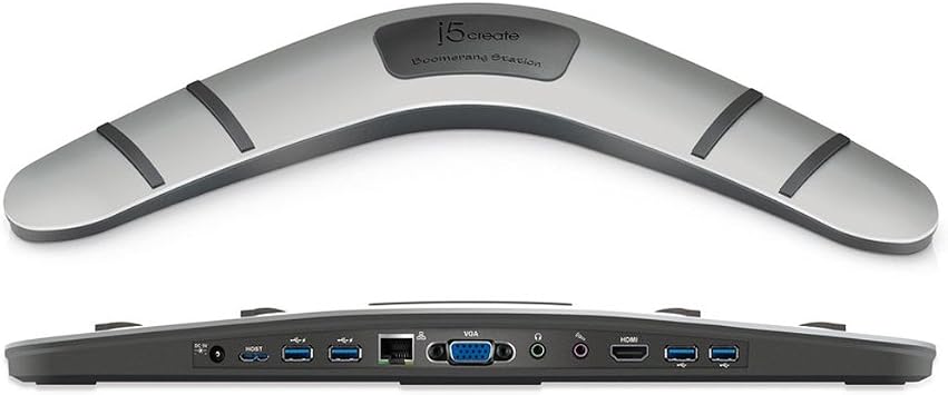 j5create USB 3.0 Boomerang Docking Station- Full 1080p Resolution | USB 3.0 Host Connection | Gigabit Ethernet | Compatible with Microsoft Windows 7 or Higher and macOS X 10.8 or Later,