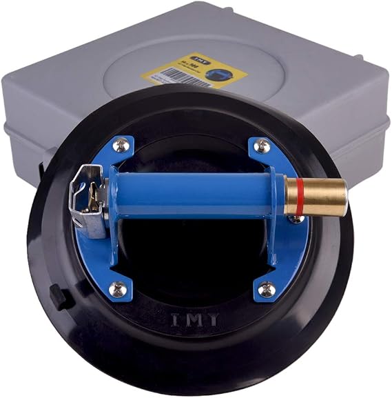 IMT 10" Metal Suction Cup for Glass, Vacuum Pump Suction Cups to Lift Large Glass, with Metal Handle and Brass Pump, 265lbs Load Capacity