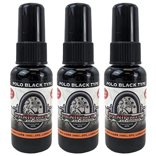 BluntPower 1.5oz High Concentrated Air Freshener, 3 Packs Polo Black Type