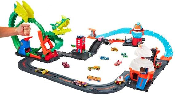 Hot Wheels City Bundle with 4 HPM07 Playsets