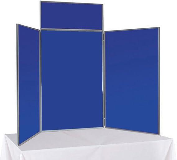 Tabletop 3 Panel (+Header) Folding Exhibition Display Board - Large with Carry Bag